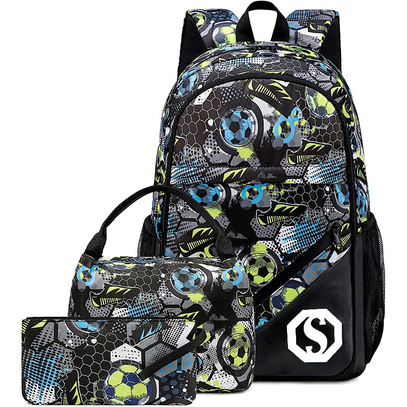 Primary School Boys Girls Kids School Bag Set Student Backpack with Lunch Box and Pencil Case