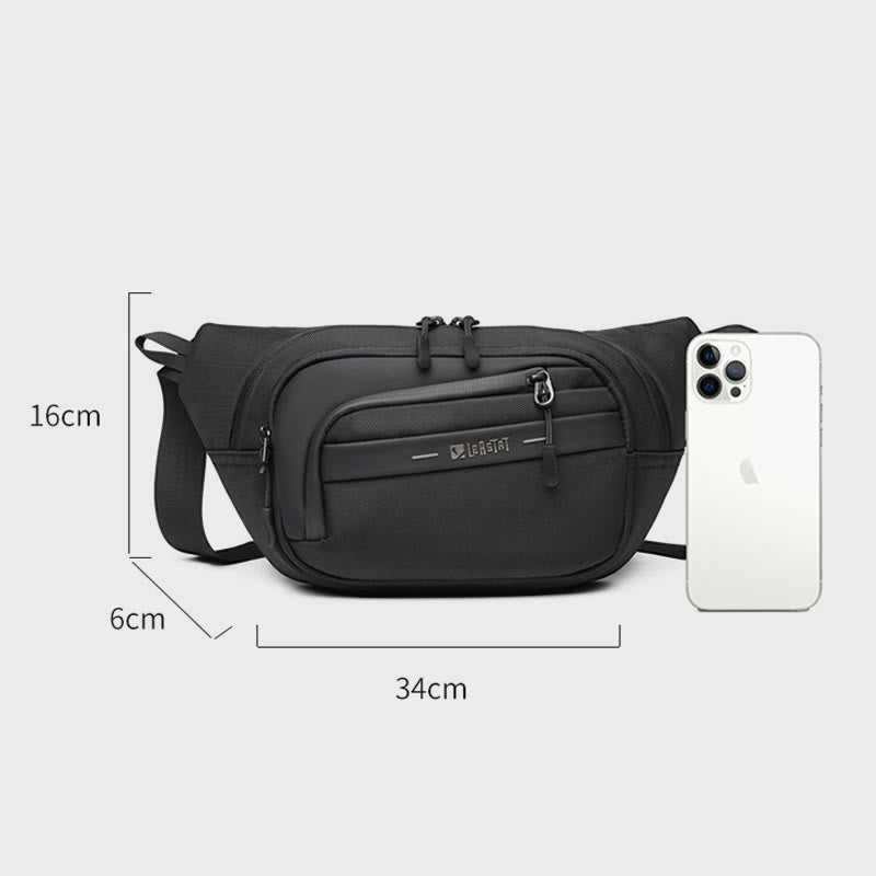 Men's Portable Waist Bag Simple Casual Adjustable Large Capacity Waterproof Belt Messenger Bag