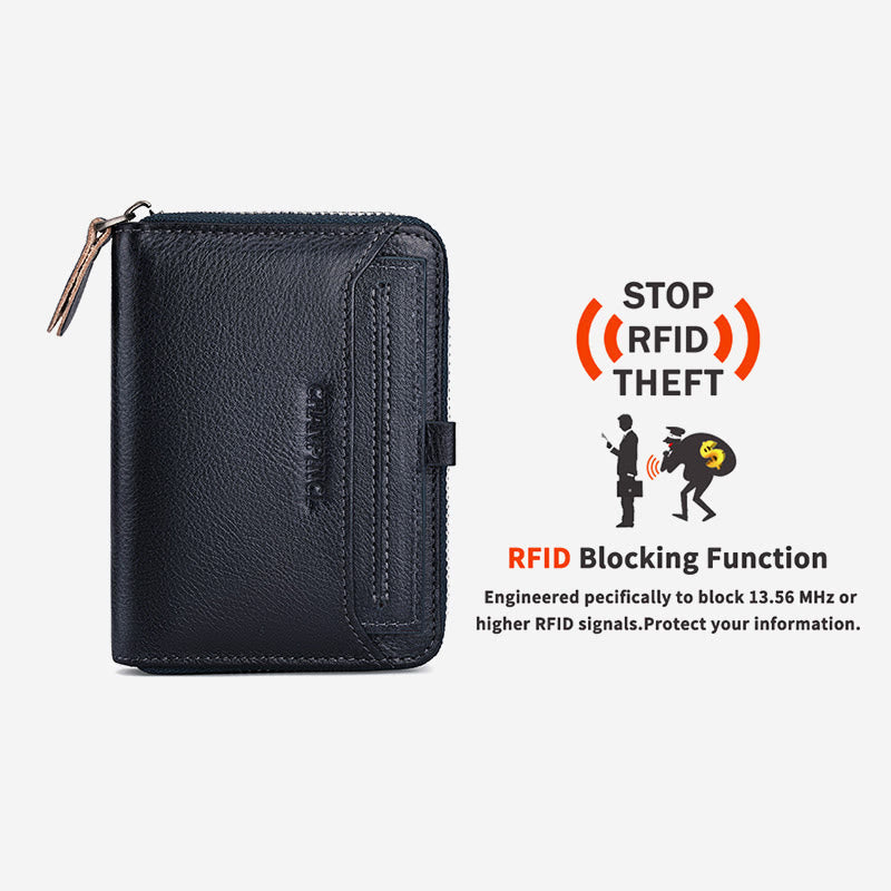 Men Multiple Slots Vertical RFID Shopping Purse Wallet