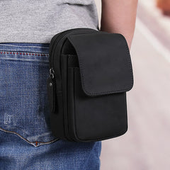 Men Outdoor Retro Genuine Leather Hanging Fanny Pack Waist Bag