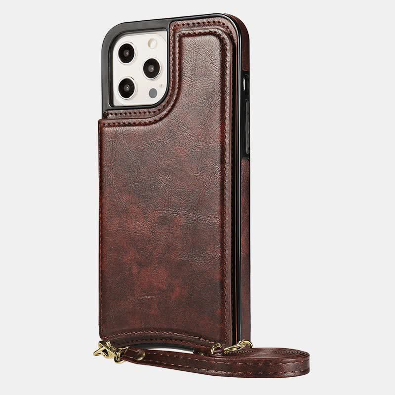 With RFID Blocking Card Slot Holder IPhone11 Wallet Phone Bag Holder with Crossbody Strap