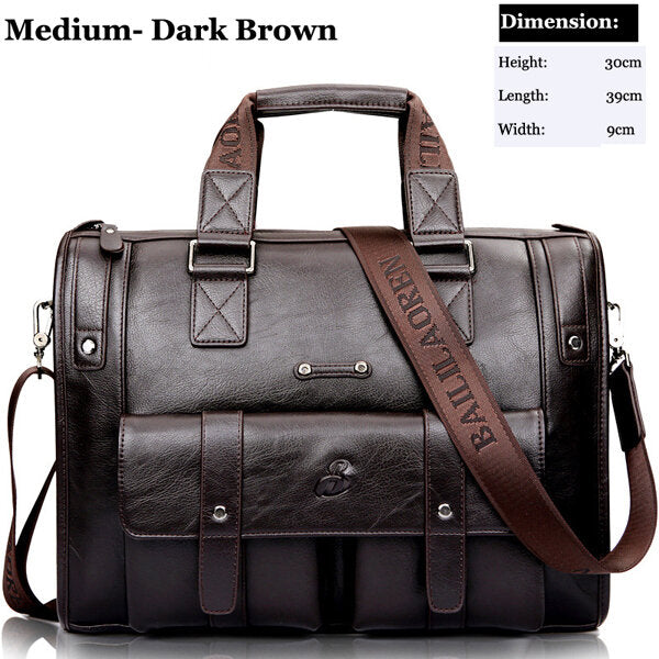 Men Business Vintage Laptop Briefcase Big Capacity Handbag Travel Bag