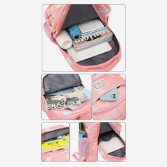 Color Printing Children's Schoolbag Elementary School Backpack Three-piece Light-colored Backpack