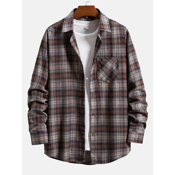 Mens Long Sleeve Tee Shirts Fall Flannel Button Down Plaid Jackets Lightweight Casual Workout Gym Sweatshirts