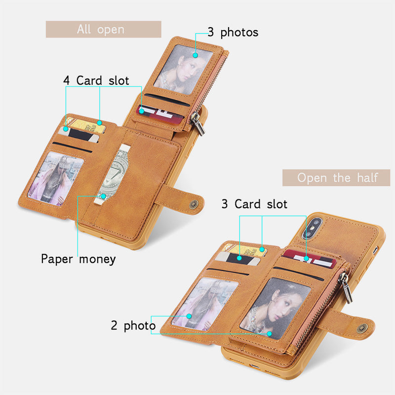 2-in-1 Detachable Wallet Case IPhone6/7/8 Multi-Slot Leather Wallet Case with Credit Card Holder