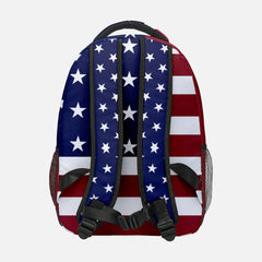 American Flag Print Student Backpack Travel Hiking Camping Backpack Laptop Backpack