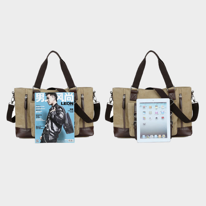 Portable Multifunctional Tote Bag Canvas Tote Messenger Bag