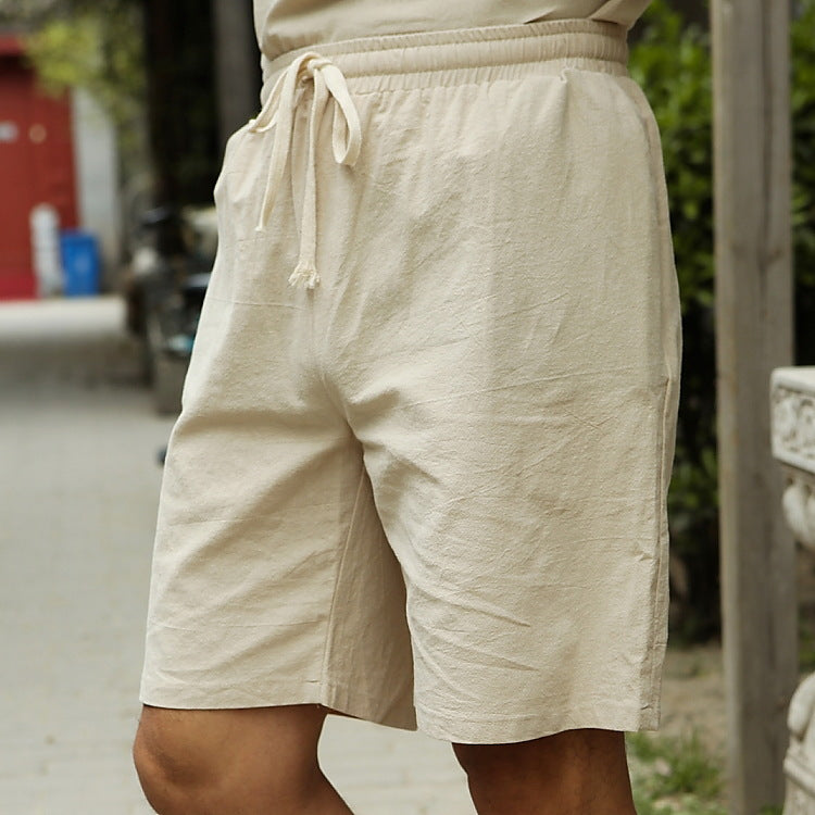 Plus Size Men's Summer Thin Linen Shorts Summer Five-point Pants Cotton Linen Shorts Beach Pants