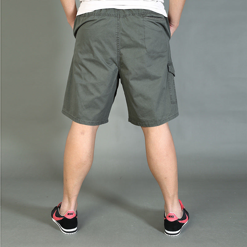 Men's Summer Loose Casual Pants  Fat Plus Size Five-point Cotton Thin Shorts