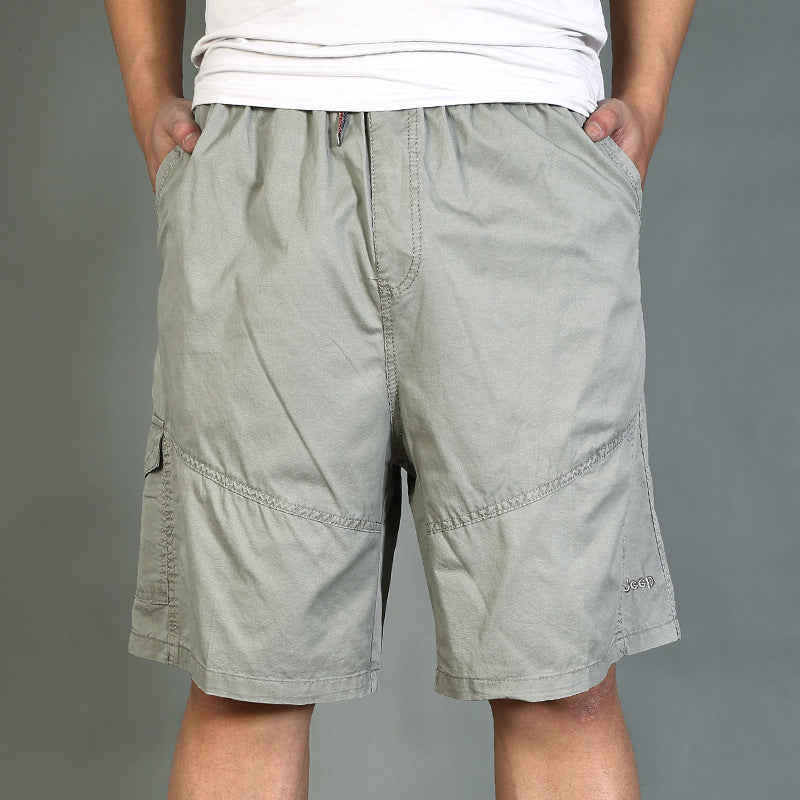 Men's Summer Loose Casual Pants  Fat Plus Size Five-point Cotton Thin Shorts