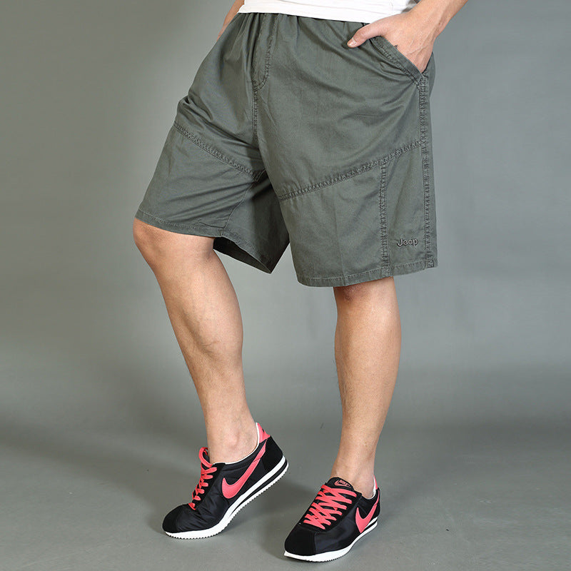 Men's Summer Loose Casual Pants  Fat Plus Size Five-point Cotton Thin Shorts