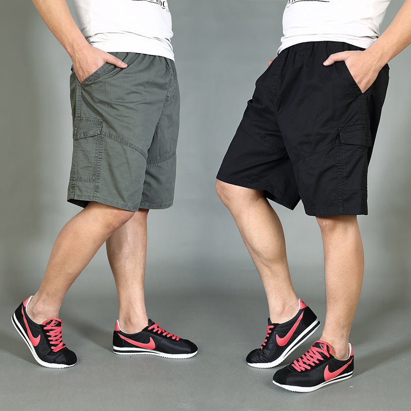 Men's Summer Loose Casual Pants  Fat Plus Size Five-point Cotton Thin Shorts