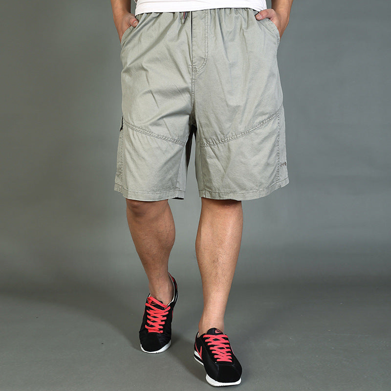 Men's Summer Loose Casual Pants  Fat Plus Size Five-point Cotton Thin Shorts