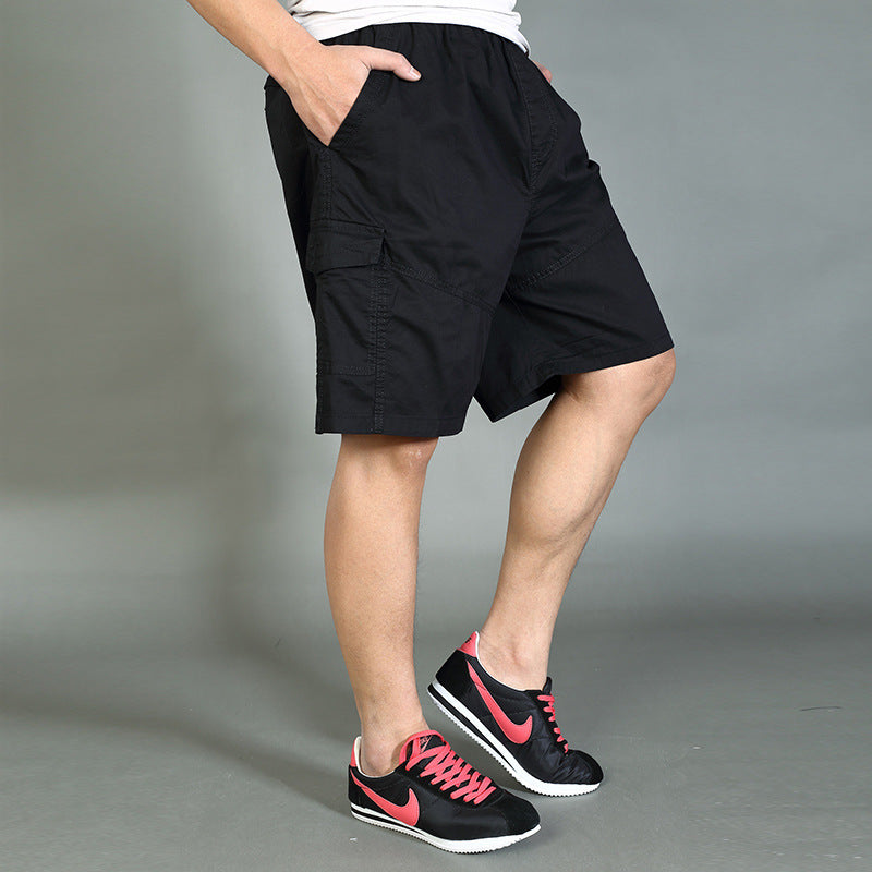 Men's Summer Loose Casual Pants  Fat Plus Size Five-point Cotton Thin Shorts