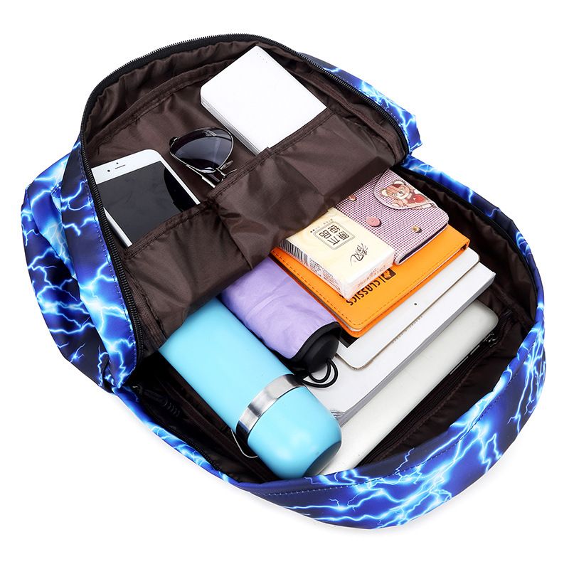 Men's Printed Backpack Starry Sky Lightning Travel Bag