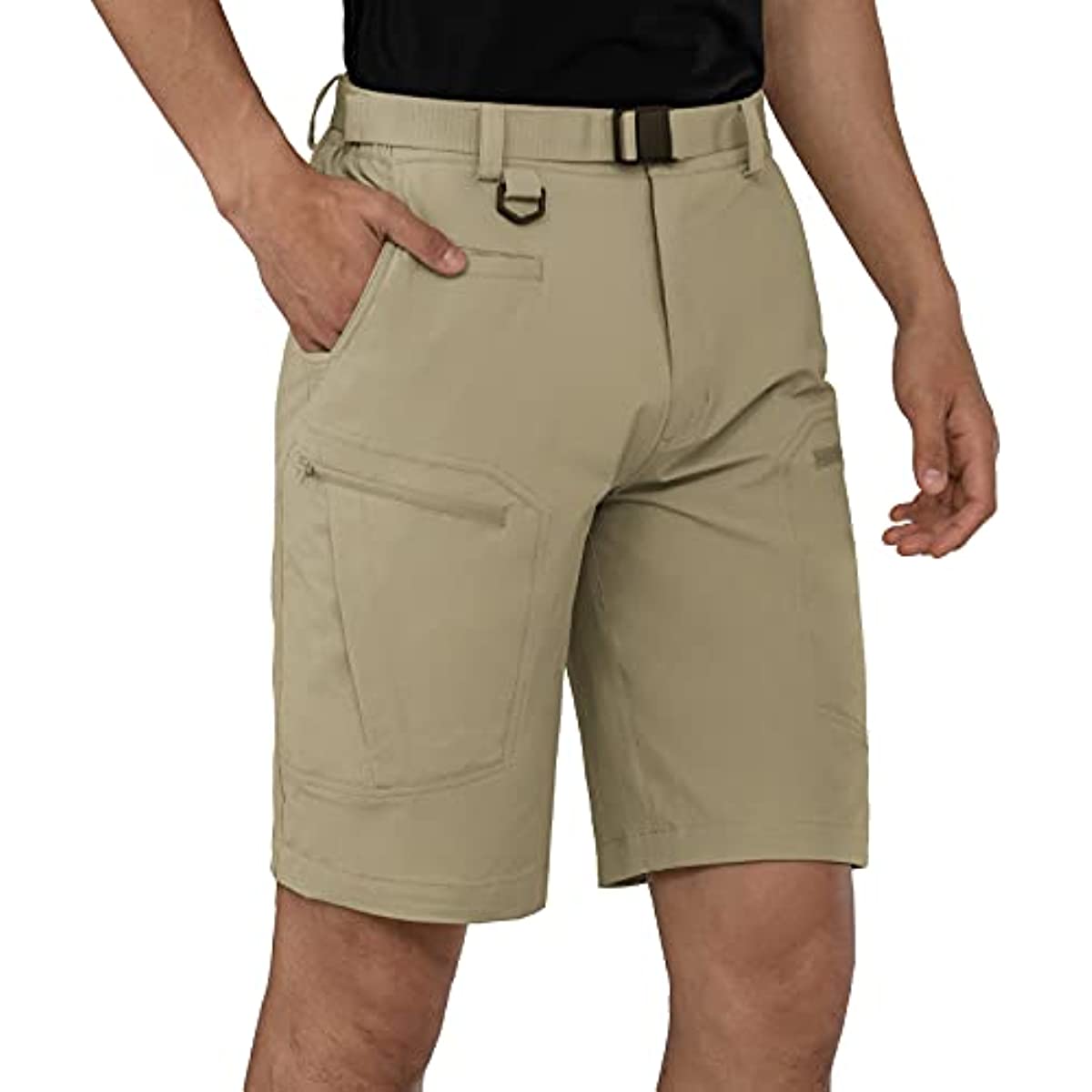 Mens Cargo Hiking Shorts Water Resistant Quick Dry Lightweight Breathable Tactical Shorts with Nylon Belt