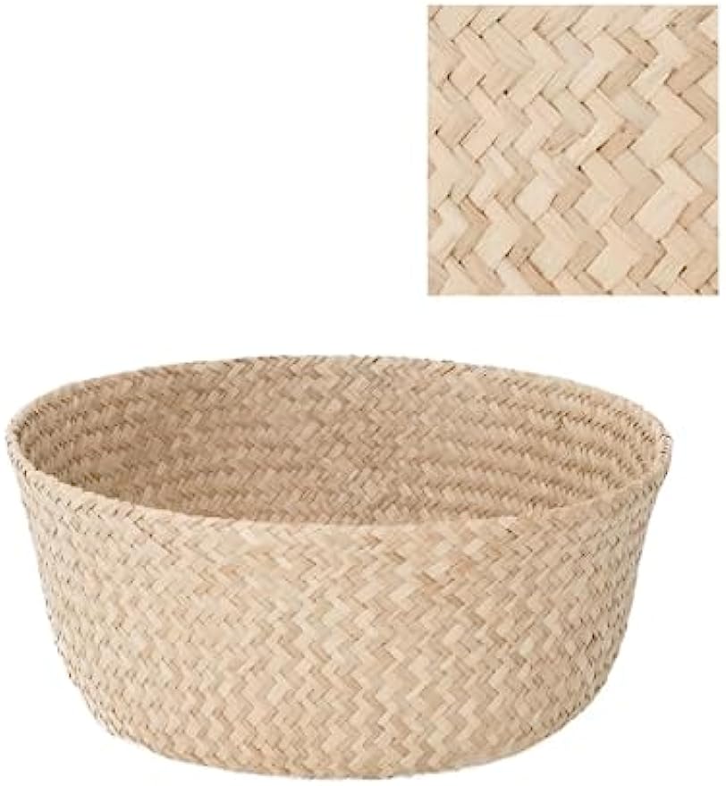 Woven Seagrass Basket With Handles For Plant Pot Belly Basket Storage Basket Wicker Baskets
