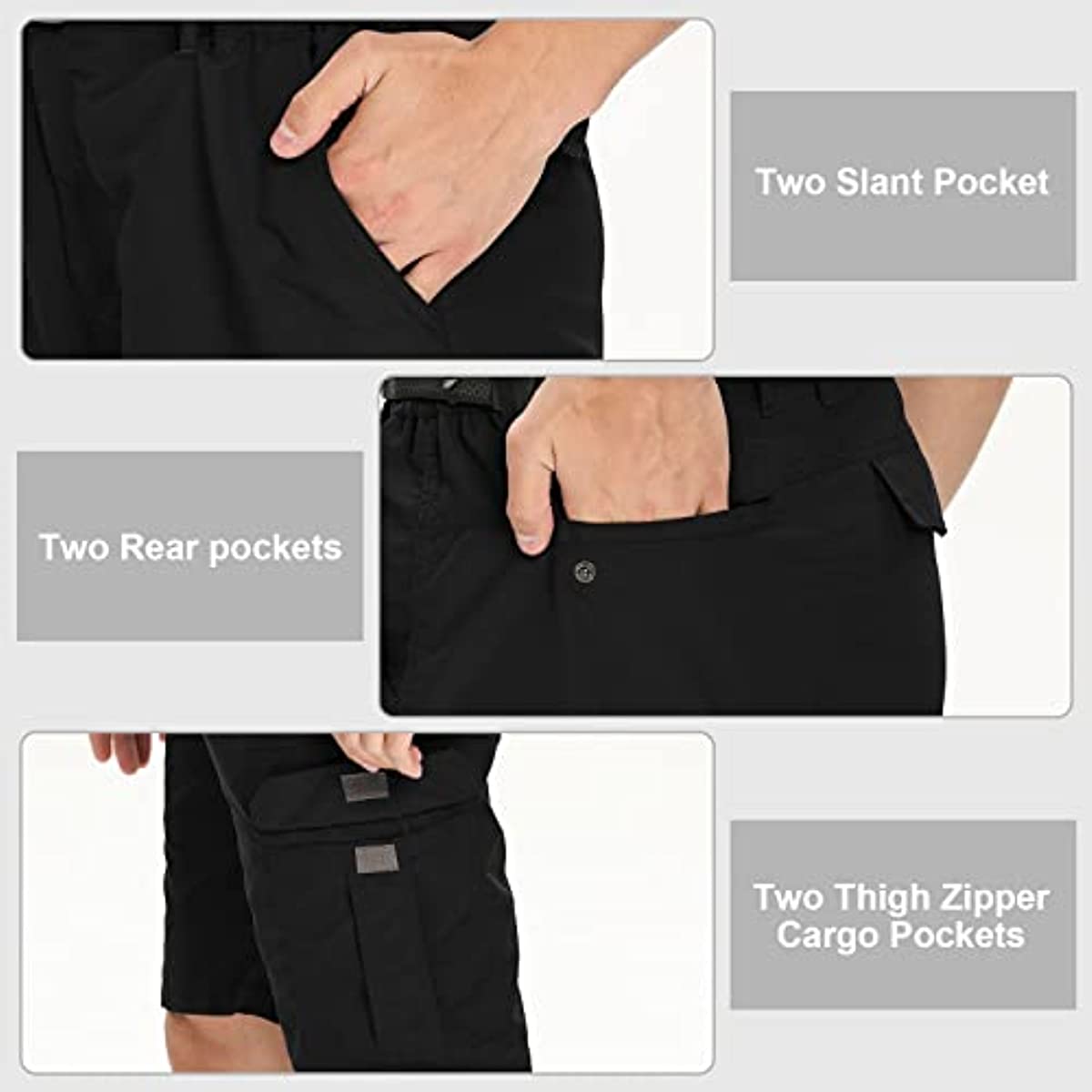 Mens Hiking Shorts Outdoor Casual Lightweight Quick Dry Shorts Tactical Shorts Hiking Cargo Shorts