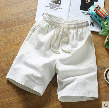 Plus Size Men's Summer Thin Linen Shorts Summer Five-point Pants Cotton Linen Shorts Beach Pants