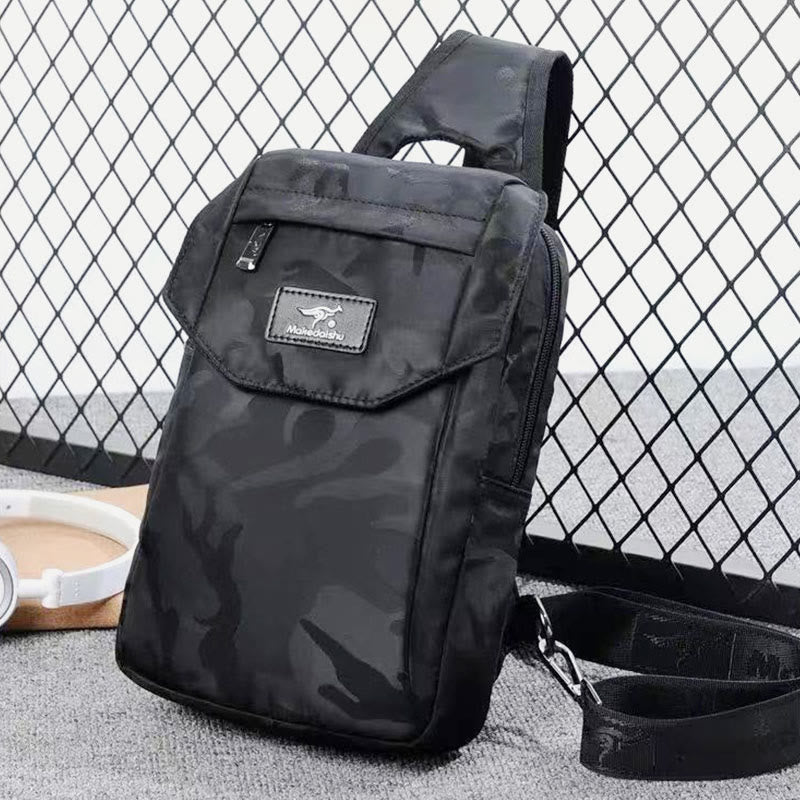 Outdoor Sports Messenger Bag Wide Shoulder Strap Men's Casual Backpack