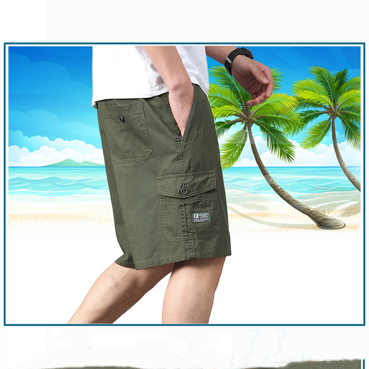 Summer Shorts Men's Cotton Five-point Pants Loose Casual Middle-aged Elderly Shorts