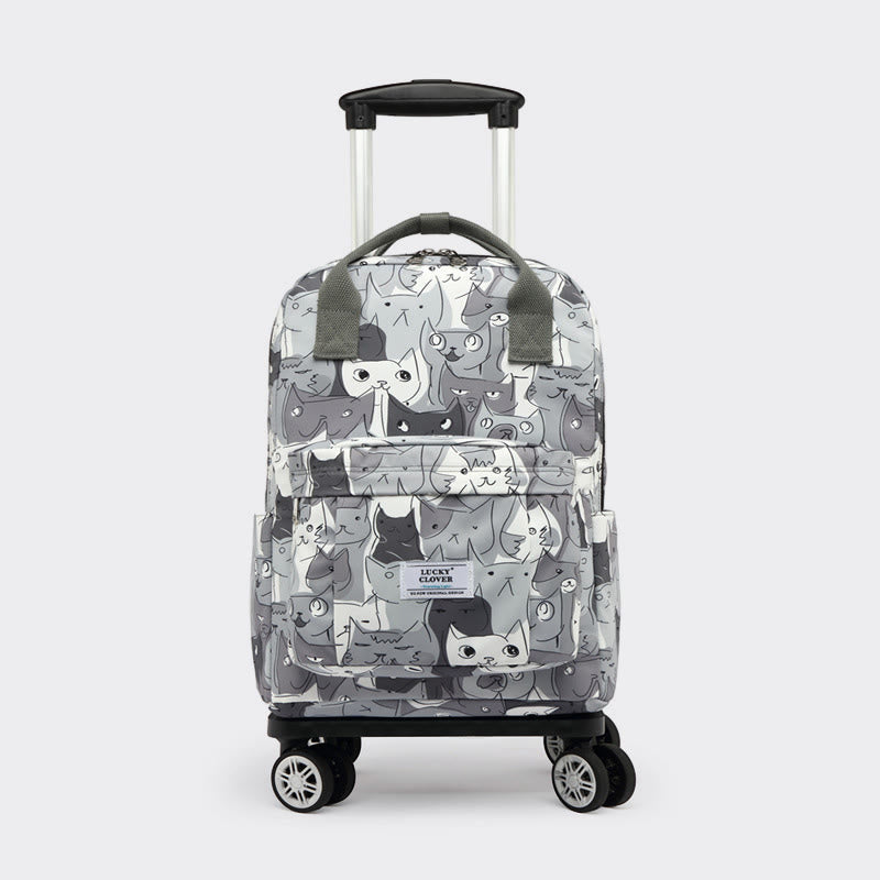 Waterproof Travel Tote Bag Trolley Bag Folding Backpack with Wheels