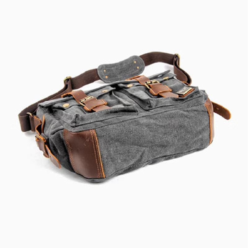 Men's Canvas Shoulder Bag Business Shoulder Messenger Bag Casual Briefcase Travel Messenger Bag