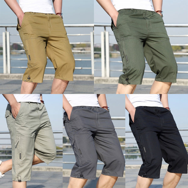 Men's  Summer Pants Cropped Cargo Pants Pure Cotton Shorts