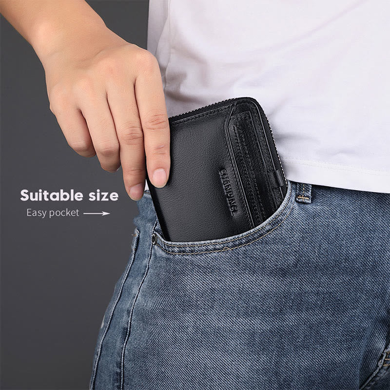 Men Multiple Slots Vertical RFID Shopping Purse Wallet