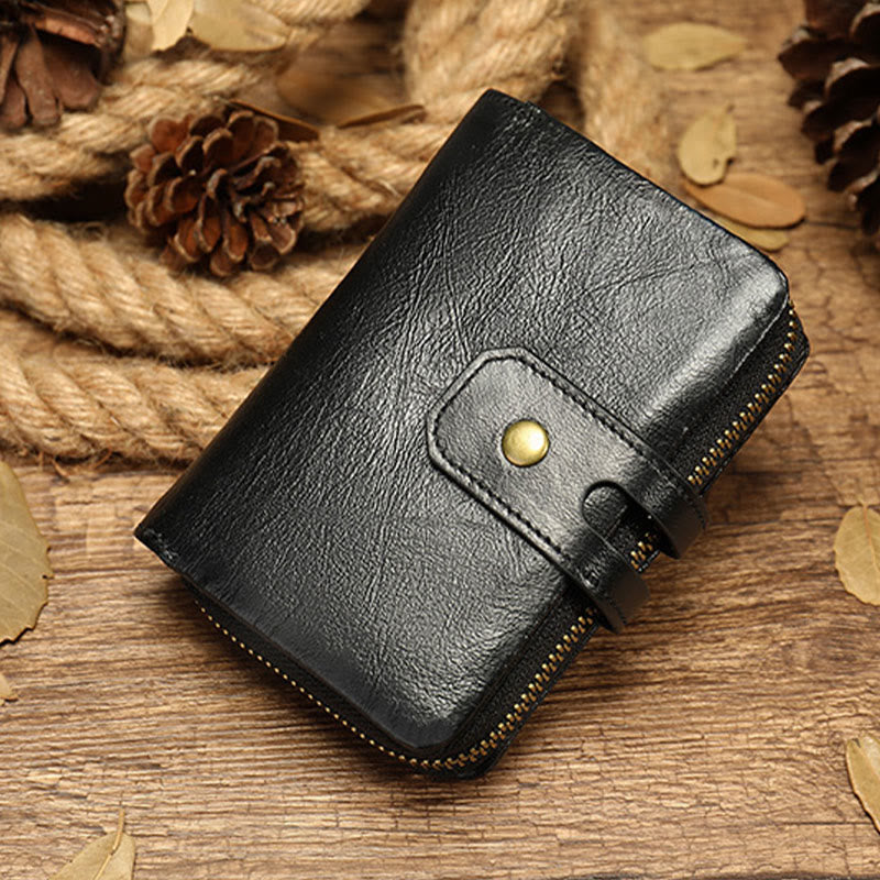 Wallet For Daily Shopping Short Soft Leather Purse