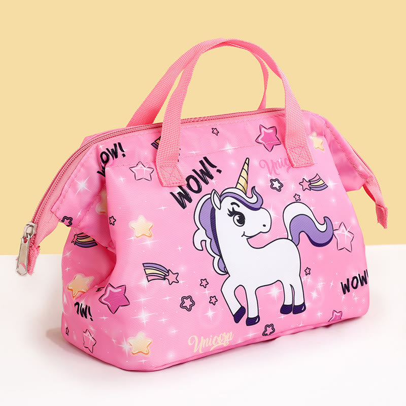 Portable Insulated Reusable Student Cartoon Lunch Bag Thickened Aluminum Foil Insulated Handbag