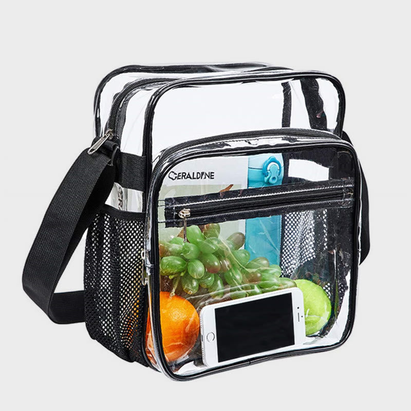 Adjustable Shoulder Strap Travel Shopping Messenger Bag Waterproof Transparent Tote Bag Organizer