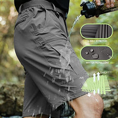 Mens Cargo Hiking Shorts Water Resistant Quick Dry Lightweight Breathable Tactical Shorts with Nylon Belt