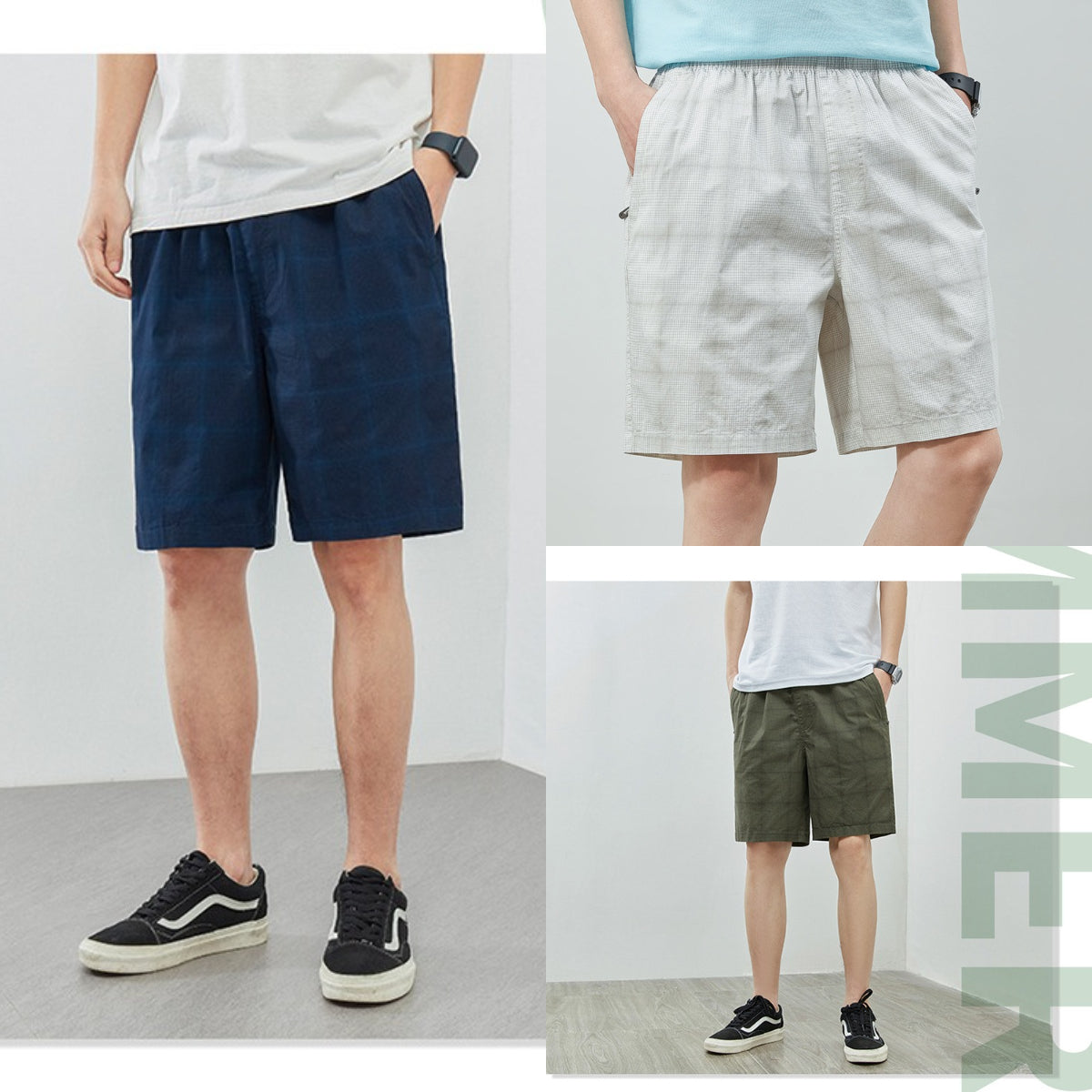 Men's Summer Shorts  Loose Solid Color Casual Cotton Five-point Pants Thin Shorts