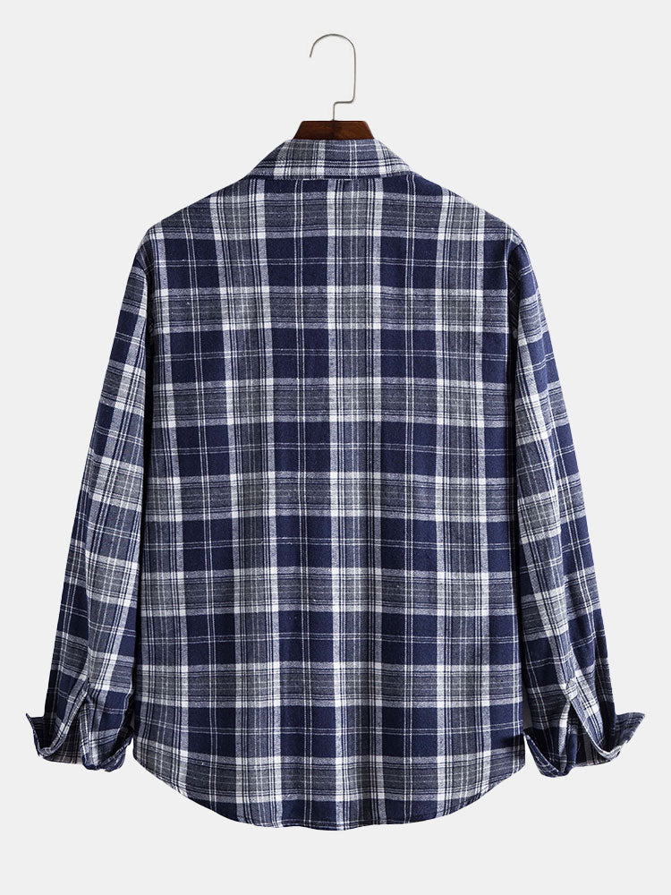 Retro Mid-length Coat Curved Hem Plaid Sun Protection Shirt