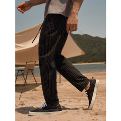 Mens Striped Printed Side Pocket Drawstring Ankle Length Pants