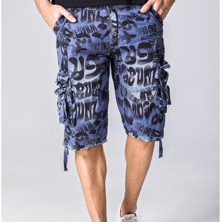 Summer Men's Camouflage Pants Plus Size Casual Loose 5 Points Beach Pants Men's Shorts