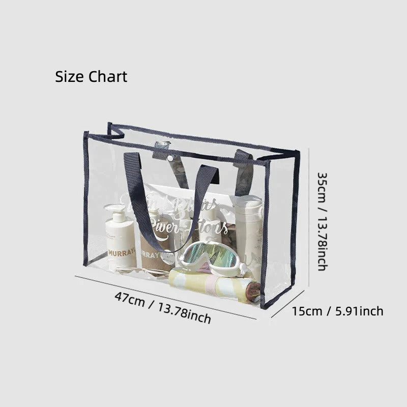 Transparent Portable Tote Bag Vacation Travel Beach Bag Waterproof Permeable Swimming Bag