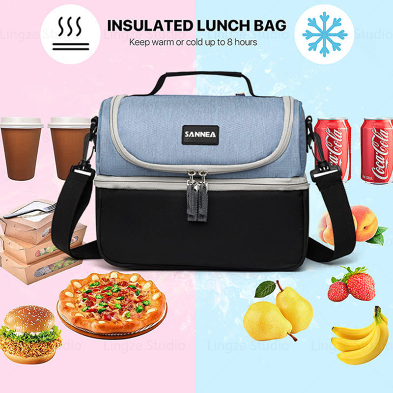 Foldable Insulated Refrigerated Lunch Bag Going Out Double Insulated Messenger Picnic Bag