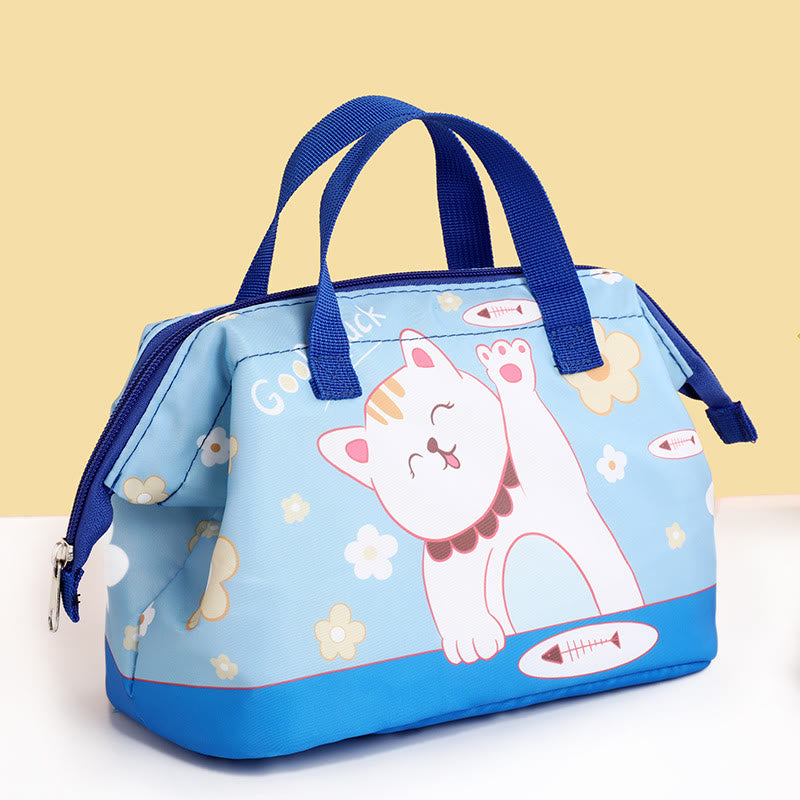 Portable Insulated Reusable Student Cartoon Lunch Bag Thickened Aluminum Foil Insulated Handbag