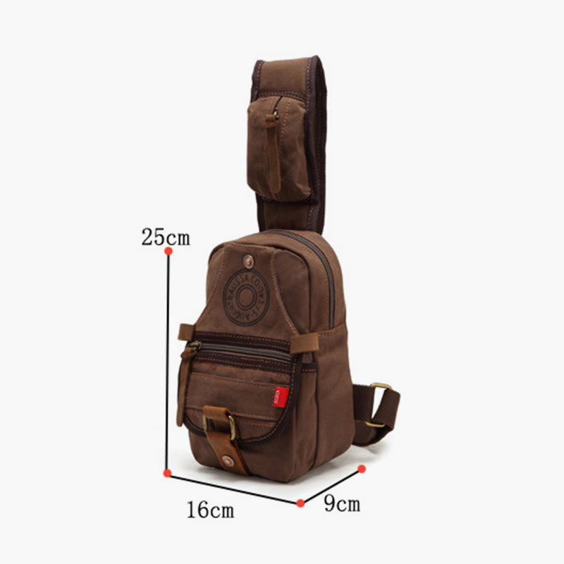 Outdoor Hiking Messenger Bag Chest Shoulder Bag Wide Shoulder Strap Portable Casual Rucksack