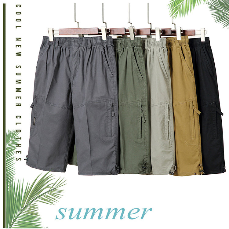 Men's  Summer Pants Cropped Cargo Pants Pure Cotton Shorts