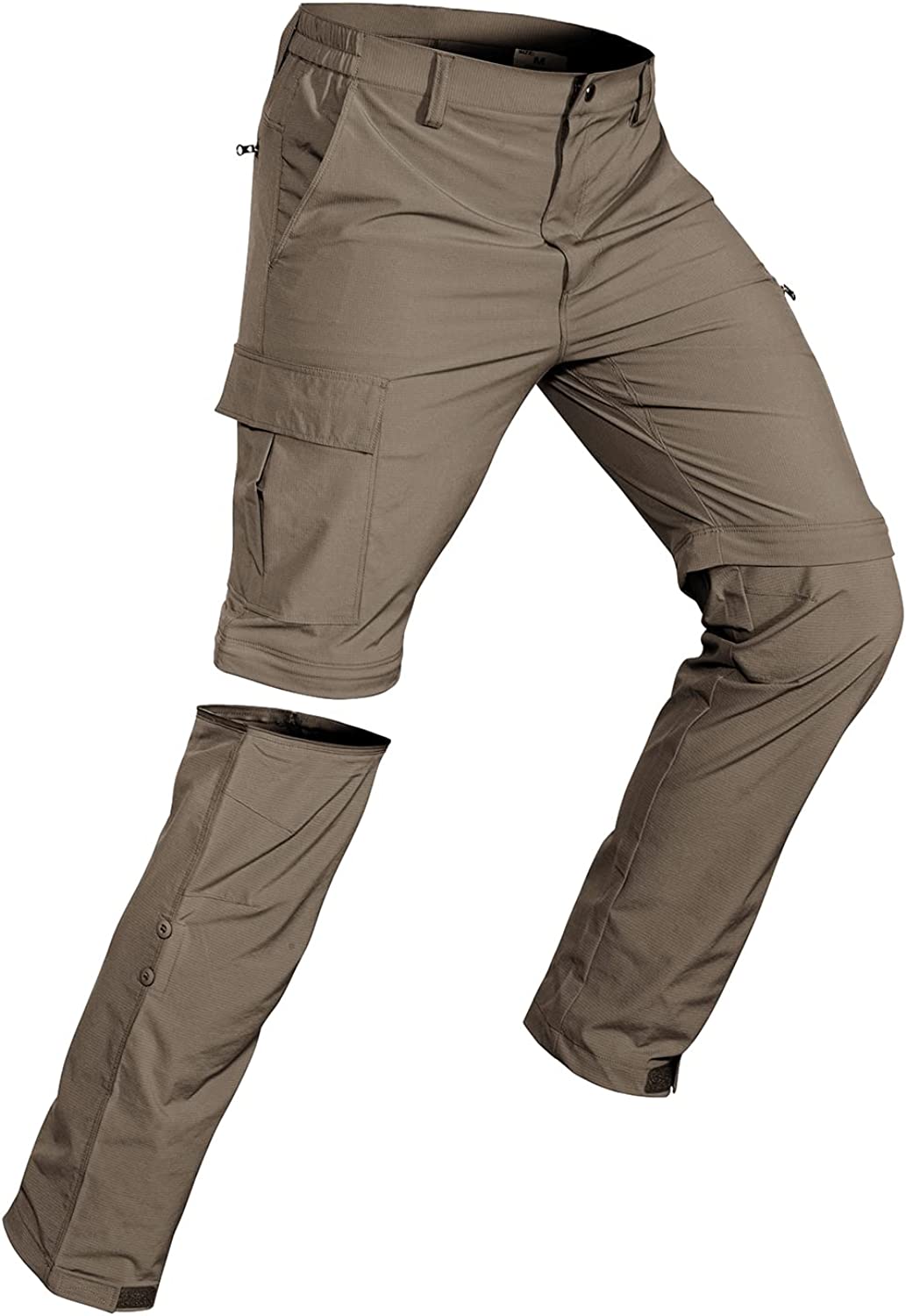 Men's-Convertible-Hiking-Pants Quick Dry Lightweight Zip Off Breathable Cargo Pants for Outdoor, Fishing, Safari