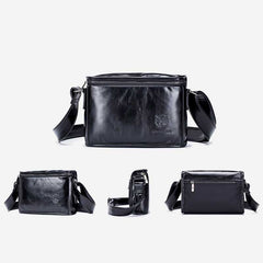 Men's Large Capacity Leather Computer Messenger Bag Waterproof Messenger Bag