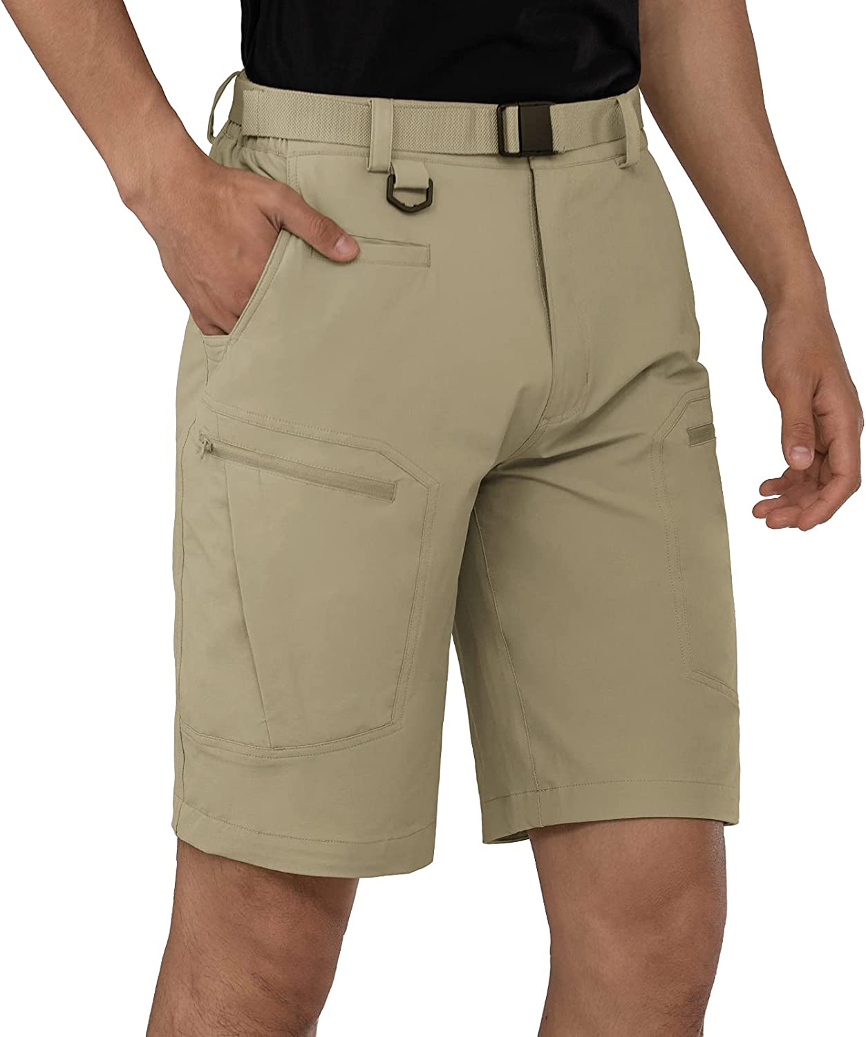 Mens Cargo Hiking Shorts Water Resistant Quick Dry Lightweight Breathable Tactical Shorts with Nylon Belt