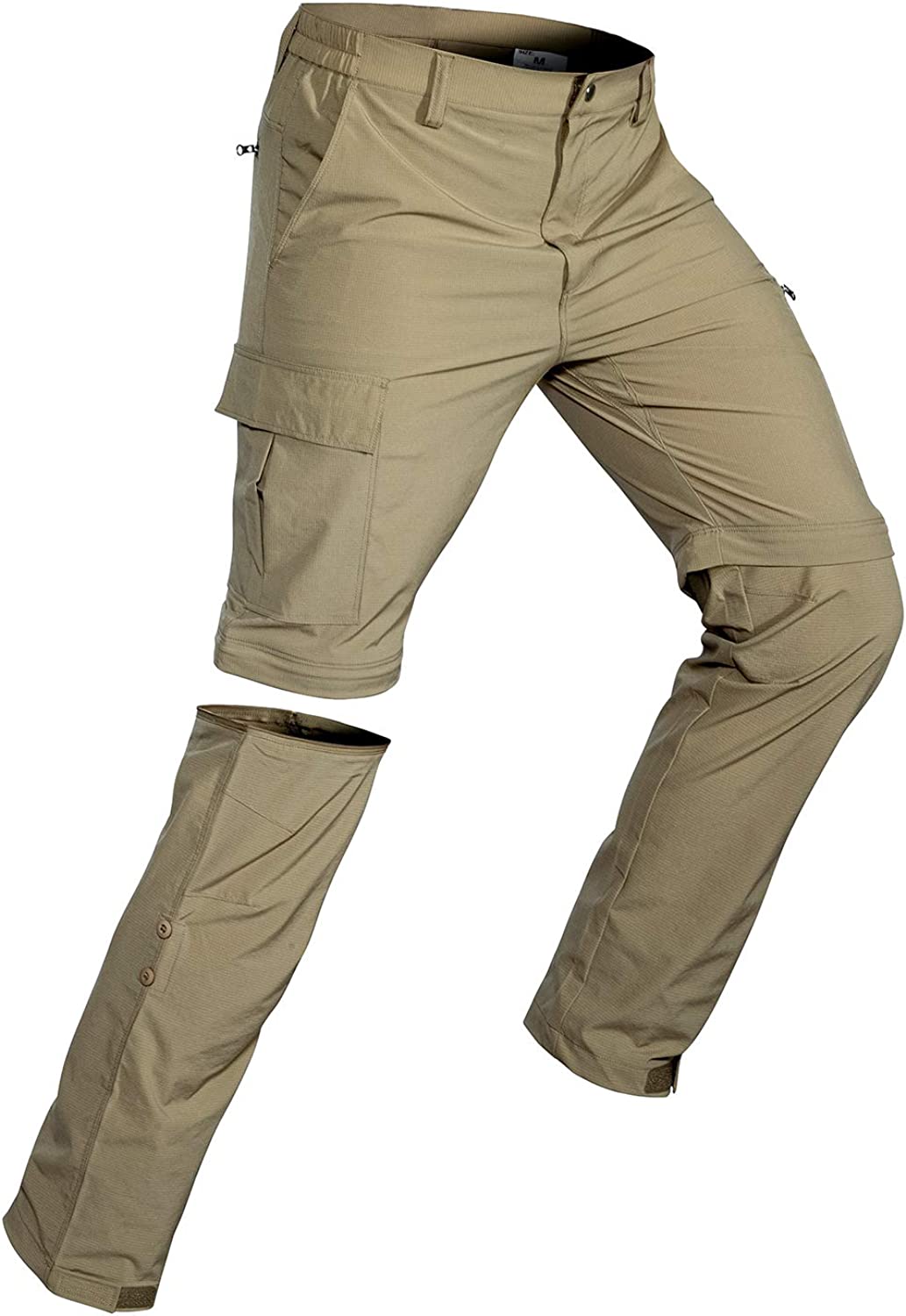 Men's-Convertible-Hiking-Pants Quick Dry Lightweight Zip Off Breathable Cargo Pants for Outdoor, Fishing, Safari