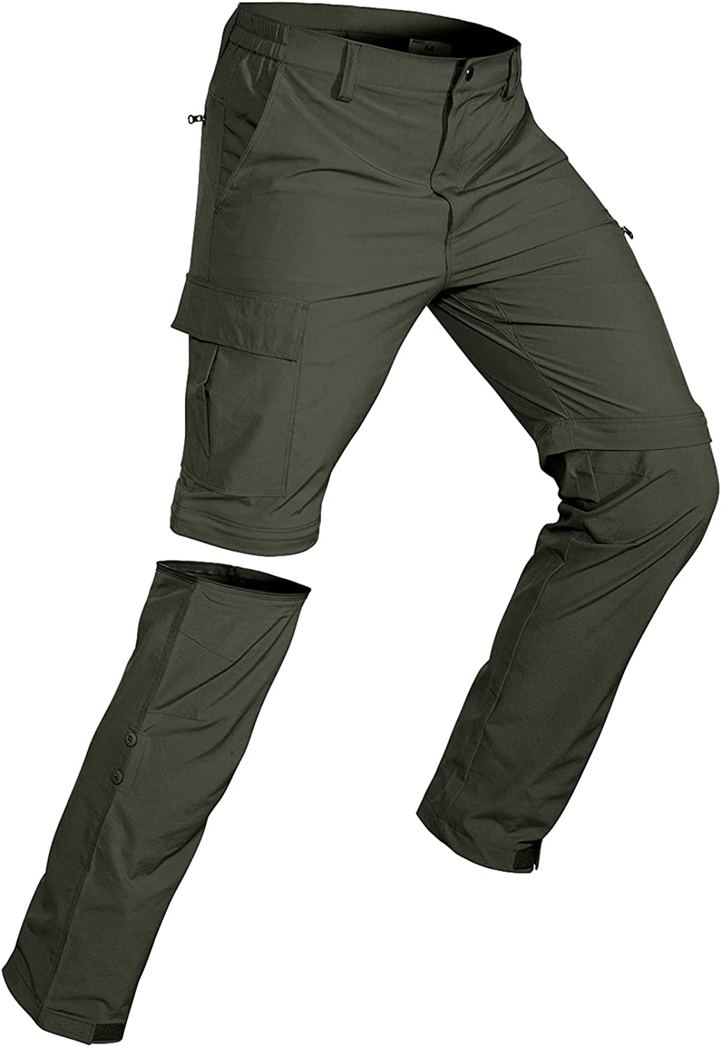 Men's-Convertible-Hiking-Pants Quick Dry Lightweight Zip Off Breathable Cargo Pants for Outdoor, Fishing, Safari