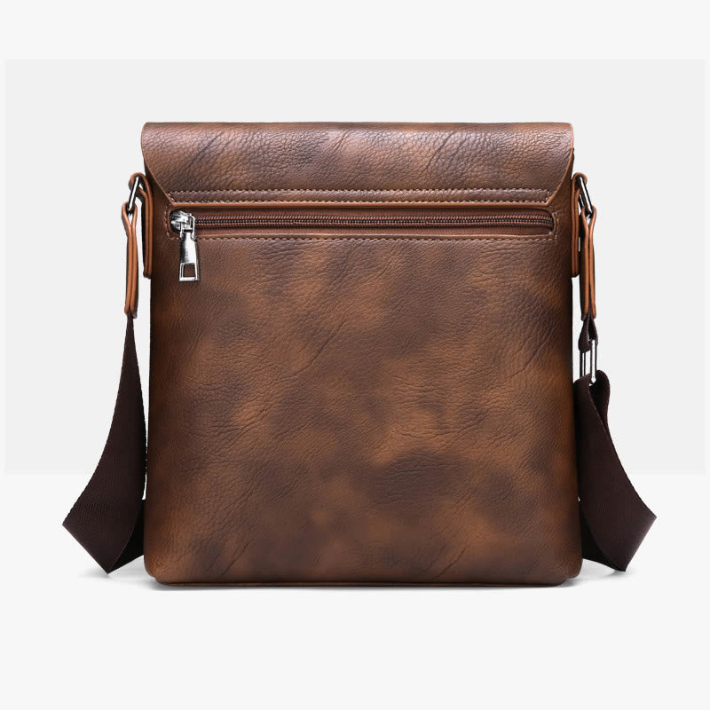 Men's Vintage Leather Messenger Bag Business Gentleman Style Messenger Bag