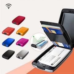 Simple Men's Smart Case RFID Blocking Aluminum Alloy Wallet Case Card Holder Money Clip