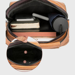 Retro Men's Leather Shoulder Bag Travel Bag Business Commuter Casual Messenger Bag